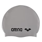 ARENA Unisex – Erwachsene Classic Silicone Badekappe, Silver-Black (51), NS EU