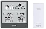 techno line WS9138 moderne, kleine Wetterstattion mit Wettervorhersage und Wettertendenz, Innen- und...