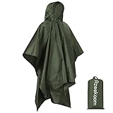 Azeekoom Regenjacke Regenponcho, Regenmantel Wasserdicht Unisex Camping Zelt Campingdecke 3 in 1...