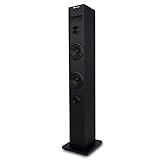 NGS Sky Charm - 50W Bluetooth Sound Tower mit Fernbedienung, Optischem Eingang, USB, FM Radio und...
