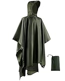 Opret Wasserdicht Regenponcho Damen Herren, Leicht Atmungsaktiv Regencape 3-in-1-Multifunktional...