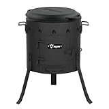 BBQ-Toro Gusseisen Kazan mit Kazan Ofen Ø 35 cm | 6,9 L Gusstopf mit Deckel, Gusseisentopf |...