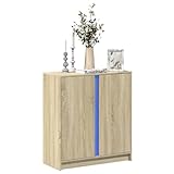 MNISDFL LED-Sideboard Sonoma-Eiche gartenschrank sideboards for Wohnzimmer Büro 77x34x85 cm...