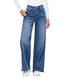 Roskiky Jeans Baggy Hose Damen Weites Bein Fresh Bright Blue XL