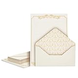 Vintage Briefpapier mit Umschlägen (Set, 60 Blatt, 30 Umschläge) - Liniert, Mit...