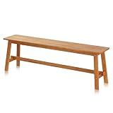 KHG Holzbank Sitzbank Flur Garderobenbank Schuhbank 140x45x29 cm - Eiche Holz Massiv bis 200 kg...