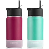 koodee Isolierte Wasserflasche, 2 Stück, Edelstahl, Sport-Wasserflasche, BPA-frei, 340 ml, kleine...