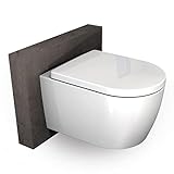 BERNSTEIN Design Wand WC spülrandlos Hänge WC Set Toilette abnehmbaren Deckel WC sitz mit...