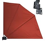 QUICK STAR Sichtschutz Fächer 115 x 115 cm Rotorange RAL 2001 Easy Mount Wandplatte Blickdicht...