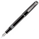 Pelikan Füllhalter Classic 205, Schwarz, Feder M (mittel), hochwertiger Kolbenfüller im...