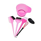 VICASKY 6 Stück Teiliges Haarfärbe Set Rosarote Schalen Haarfärbewerkzeuge aus Kunststoff...