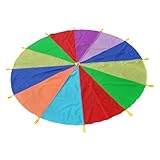 Supvox Kinderspiel Fallschirm Durchmesser Buntes Regenbogen Schwungtuch für Kindergarten Outdoor...
