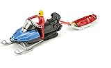 siku 1684, Snowmobil mit Rettungsschlitten, Metall/Kunststoff, Multicolor, Mit Fahrer und geborgener...