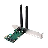 Aboiled Kabellos Karte WiFi Mini Pci-E Express zu Pci-E Adapter mit 2 Externen Antennen für Pc