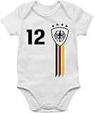 Baby Body Junge Mädchen - Fussball EM 2024 Fanartikel - 12. Mann Deutschland WM - 1/3 Monate -...