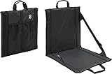 BRANDIT SITZMATTE MIT Tasche FALTBAR 2in1 Outdoor Trekking Matte Jagd UNTERLAGE, Farbe:Schwarz