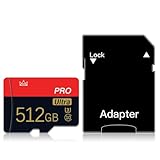 512GB Micro-SD-Karte, Klasse 10 Hochgeschwindigkeits-Speicherkarte with Adapter for...