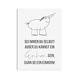 Nastami Postkarte Geschenk Freundin Postkarte Du bist toll (Sei ein EINHORN)