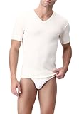 PEROFIL Herren Unterhemd Elfenbein Bianco, Weiß Medium