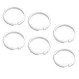 SHINEOFI 36 Stück Duschvorhangringe aus Kunststoff Runde Duschvorhanghaken in Weiß Flexibel und...