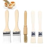 lrgnixs Backpinsel, 5-teiliges Holz-Kochpinsel-Set zum Backen, Grillen, lebensmittelechter...