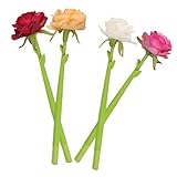 HOODANCOS Lebensechte Rosen Gelstifte 4 Stück Blumen Gelroller mit Komfortablem Griff Leicht...