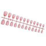 24 Stück Acrylnägel zum Aufdrücken, kurz, mandelförmig, glänzende Schleifen, französische...