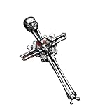 OMAIEWRIKAO Unisex-Kette mit Kreuzschädel und Knochen, Edelstahl, Anhänger, Kette, Damenmode,...