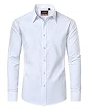 DEMEANOR Hemd Herren Langarm Business Hemd Herren Regular Fit Baumwolle Bügelfreie Hemden...