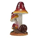 BESTonZON Resin Schnecken Pilz Statue Miniatur Aquarium Dekoration für Garten und Blumentöpfe für...