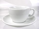 Moka Consorten Italienische Cappuccino-Tasse »Verona Open« | weiß | großer Henkel | Füllmenge...