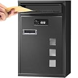 Briefkasten, wasserdicht, Wandmontage, modernes Zahlenschloss für Außenwand, Sichtfenster, einfach...