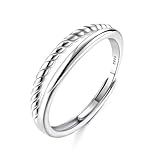 Adramata Ring Silber 925 Damen Verstellbar Drehring Stapeln Daumenring Eheringe Verlobungsring...