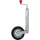 cartrend Stützrad mit Kurbel, geeignet für Wohn- & Transportanhänger, mit PU-Reifen,...