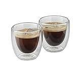 WMF Kult doppelwandige Espressotassen Glas Set 2-teilig, Gläser 80ml, Schwebeeffekt, Thermogläser,...