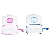 Cabilock 2 Stück Praktische Feuchttücherbox aus Langlebigem PP Tragbar und Wiederverwendbar...