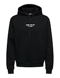 ONLY & SONS Herren Onscurated Reg Hoodie Sweat Kapuzenpullover, Schwarz, L EU