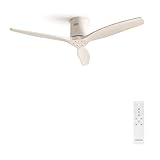 CREATE / WINDCALM/Deckenventilator Weiß mit Fernbedienung, weiße Flügel / 40W, Leise, Ø132 cm, 6...