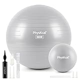 PhysKcal 55cm Grey Dicker Gymnastikball und 23 cm Pilatesball Set, Anti Burst Gymnastikball,...