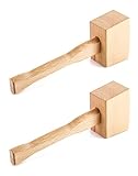 QWORK Holzhammer, 2 Stück, 24,1 cm, manueller Eishammer, Buche, massiv, Holzbearbeitung,...