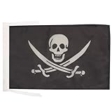 AZ FLAG - Flagge Pirat Jack Rackham - 45x30 cm Mit Kordel - Piraten Totenkopf Fahne 30 x 45 cm -...
