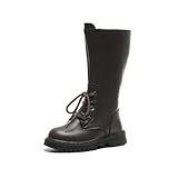 Mädchen-Stiefel, Obermaterial aus Leder, kniehohe Schuhe, Schnürverschluss, gemütliche Passform...