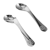 VANZACK 2 Stück Teiliges Lernlöffel aus Edelstahl mit Ergonomischem Gebogenem Griff für...