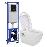 Wand-WC mit verdeckter hoher Spülkasten, Keramik, Hardware, Sanitär, Sanitärarmaturen, Toiletten...