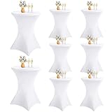 LYAFS 8er-Set Stretch Stehtisch Husse für Bistrotisch Ø 70-75 cm Elegante,Verstärkung im...