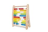Hape Regenbogen-Abakus – Bunter Holz-Rechenrahmen mit 100 Kugeln, Zähl- und Rechenspielzeug zur...