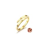 Diamday 14K Gold Offener Finger Ring für Damen Herren - Verstellbar Daumen Midi Eternity Band...