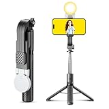 Selfie Stick Stativ mit Fülllicht,125cm extra langes Handy Stativ,einziehbarer tragbarer Selfie...
