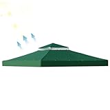 Pavillon Deckungen Ersatz 3x3 wasserdichtes Pavillon Dach UV Widerstandes BBQ Shelter 2 Tier Gavoebo...