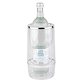 APS Flaschenkühler mit Chromrand, transparenter, doppelwandiger Getränkeflaschen-Kühler, 11,5 x...